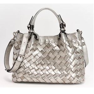 Brand New Patricia Nash Discovery Woven Leather Satchel + Crossbody Strap
